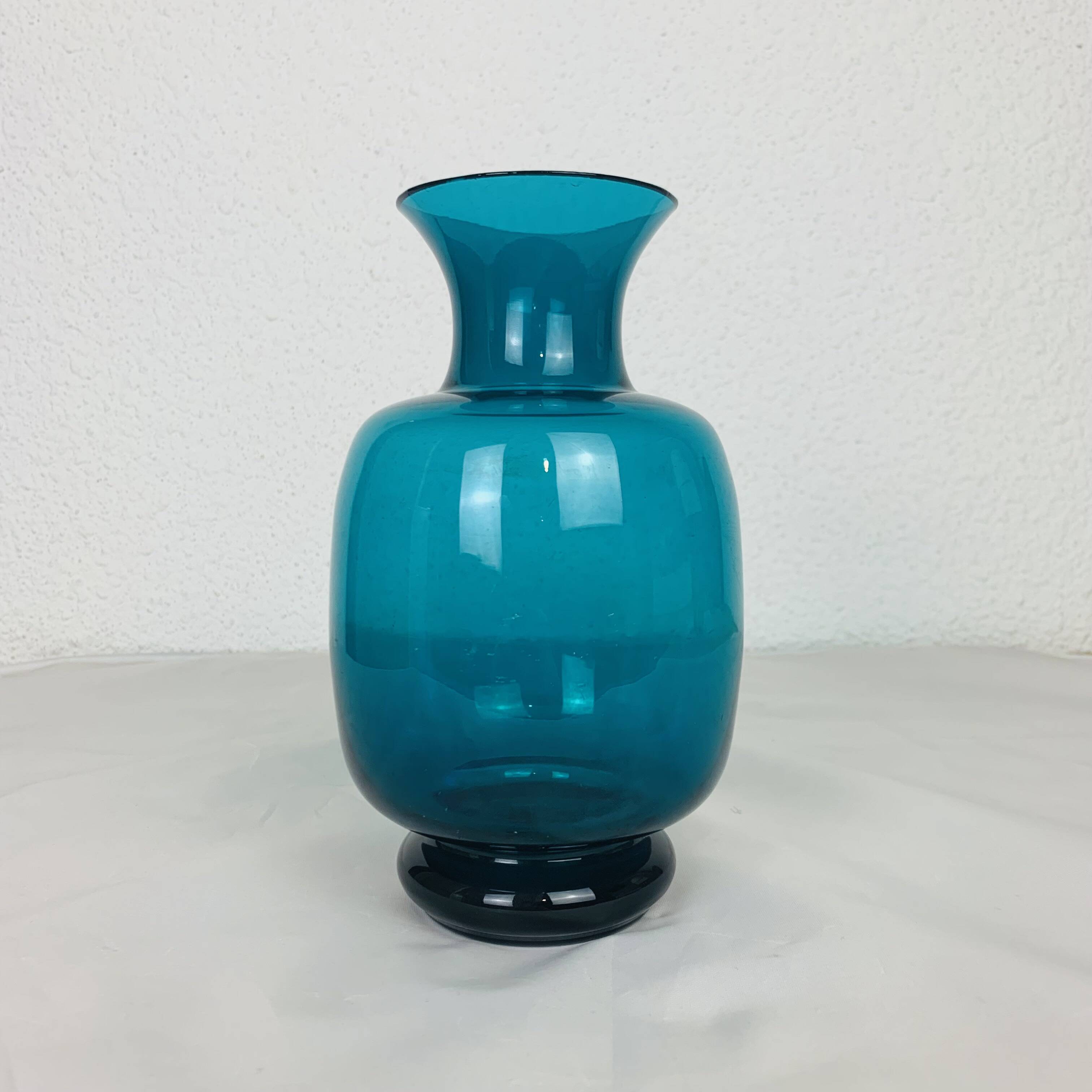 Scandinavian blue glass vase, Sweden, 1960s