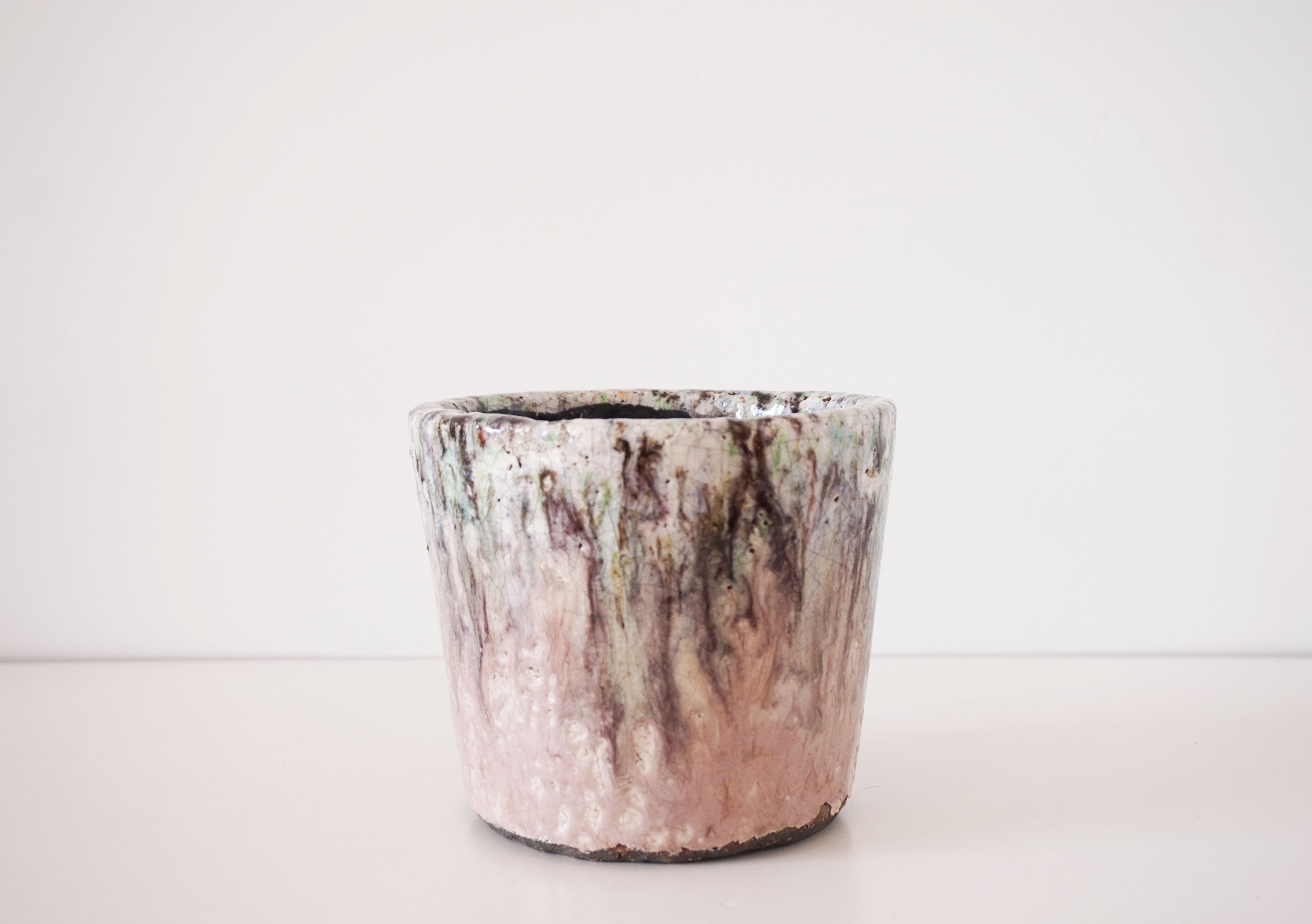Purple ceramic pot cover