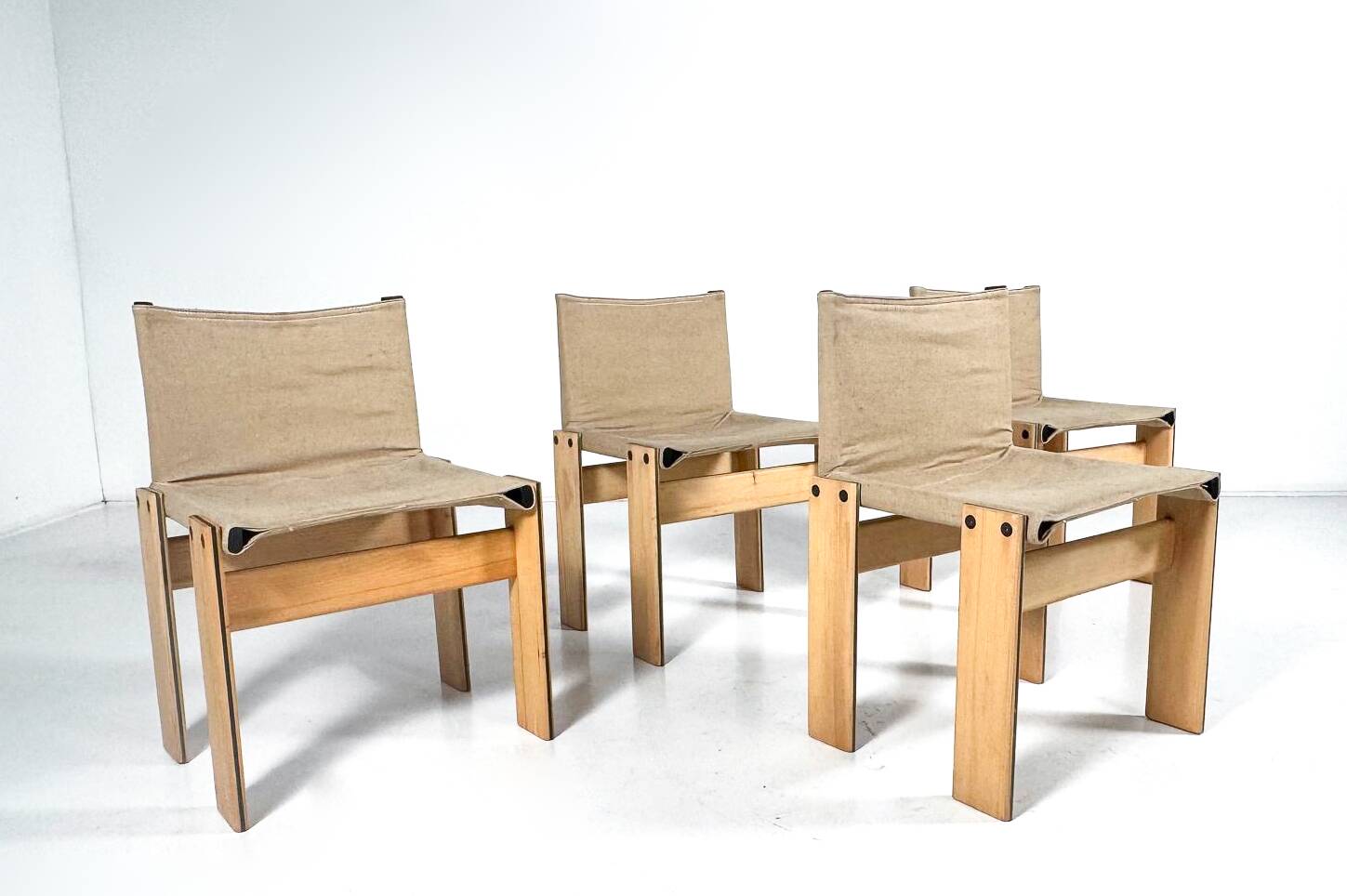 Set of 4 Monk Dining Chairs by Afra & Tobia Scarpa for Molteni, 1970