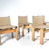 Set of 4 Monk Dining Chairs by Afra & Tobia Scarpa for Molteni, 1970