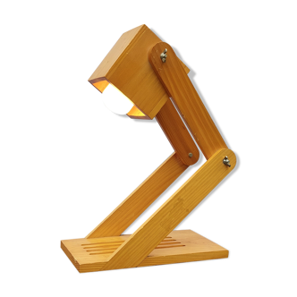 Scandinavian articulated wooden lamp