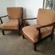 Pair of art deco velvet armchairs