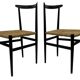 Vintage Italian rush seated chair, 1950s design minimalist