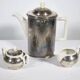 Art Deco Tea Set by Hutschenreuther with WMF Silver Plating, 1930s