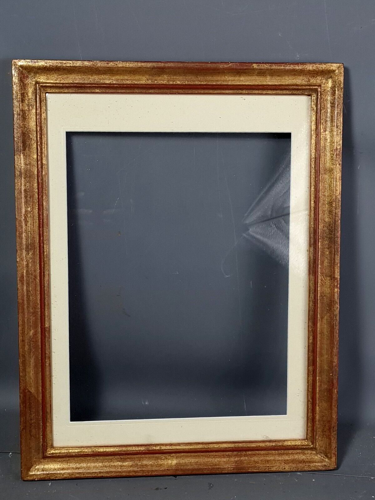Old frame gilded wood gold leaf 46x35.5 cm, foliage 40x30 cm + master pass SB