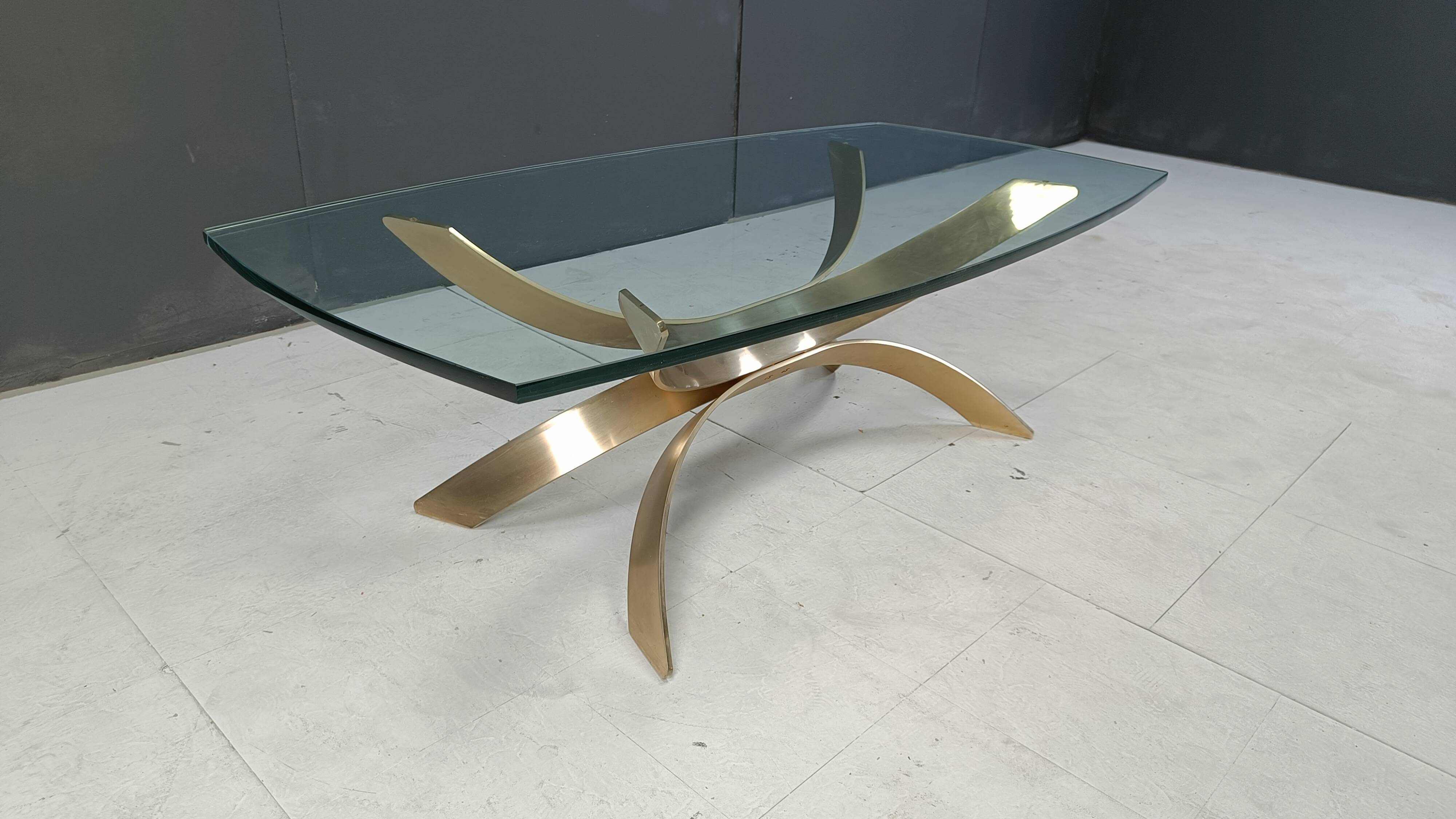 Vintage brass coffee table, 1970s