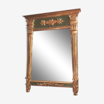 Gilded wood pediment mirror Restoration style