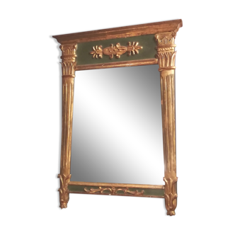 Gilded wood pediment mirror Restoration style