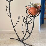 Vintage curved steel plant shelf