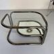 Vintage tubular coffee table with glass top, Italian design Morex, 70s