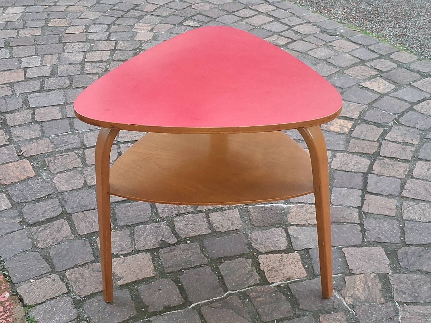 Hugues Steiner Bow Wood double-tiered tripod coffee table