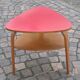Table de salon tripode double plateaux Hugues Steiner Bow Wood