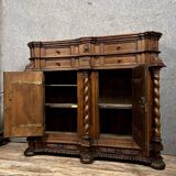Alsatian sideboard with support height in solid stained wood from the 17th century
