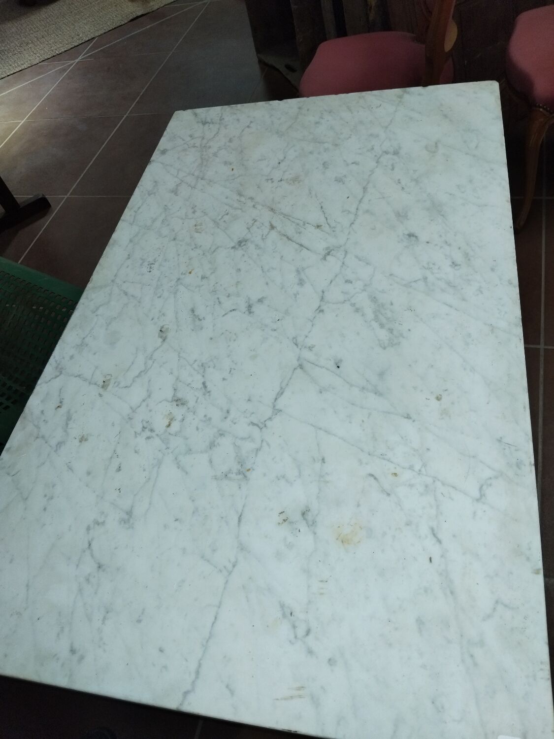 Cast iron and white marble bistro table