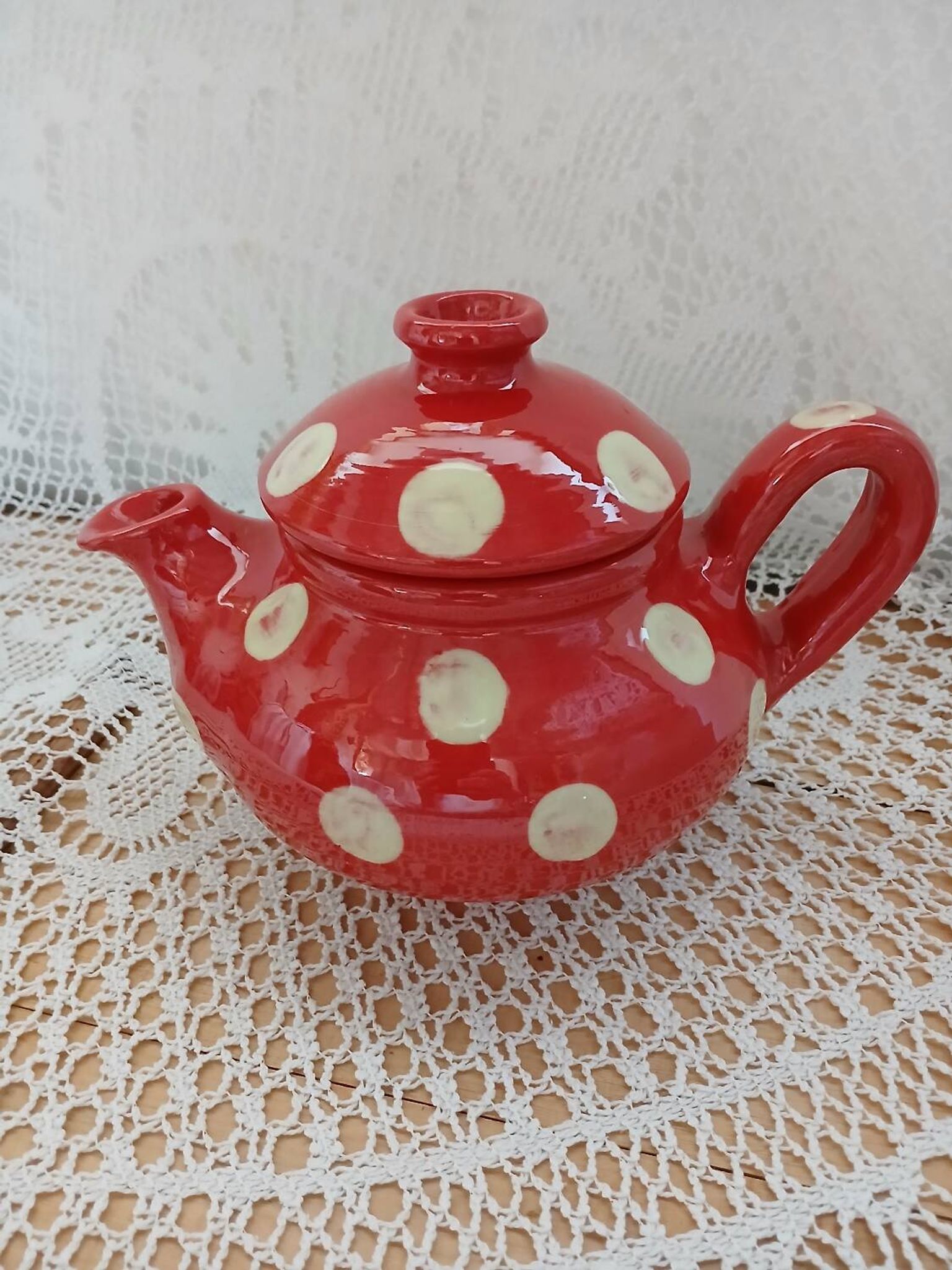 Handmade pottery teapot