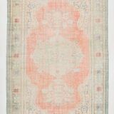 Tapis Oushak Vintage Corail Beige Pastel, 215x319 Cm