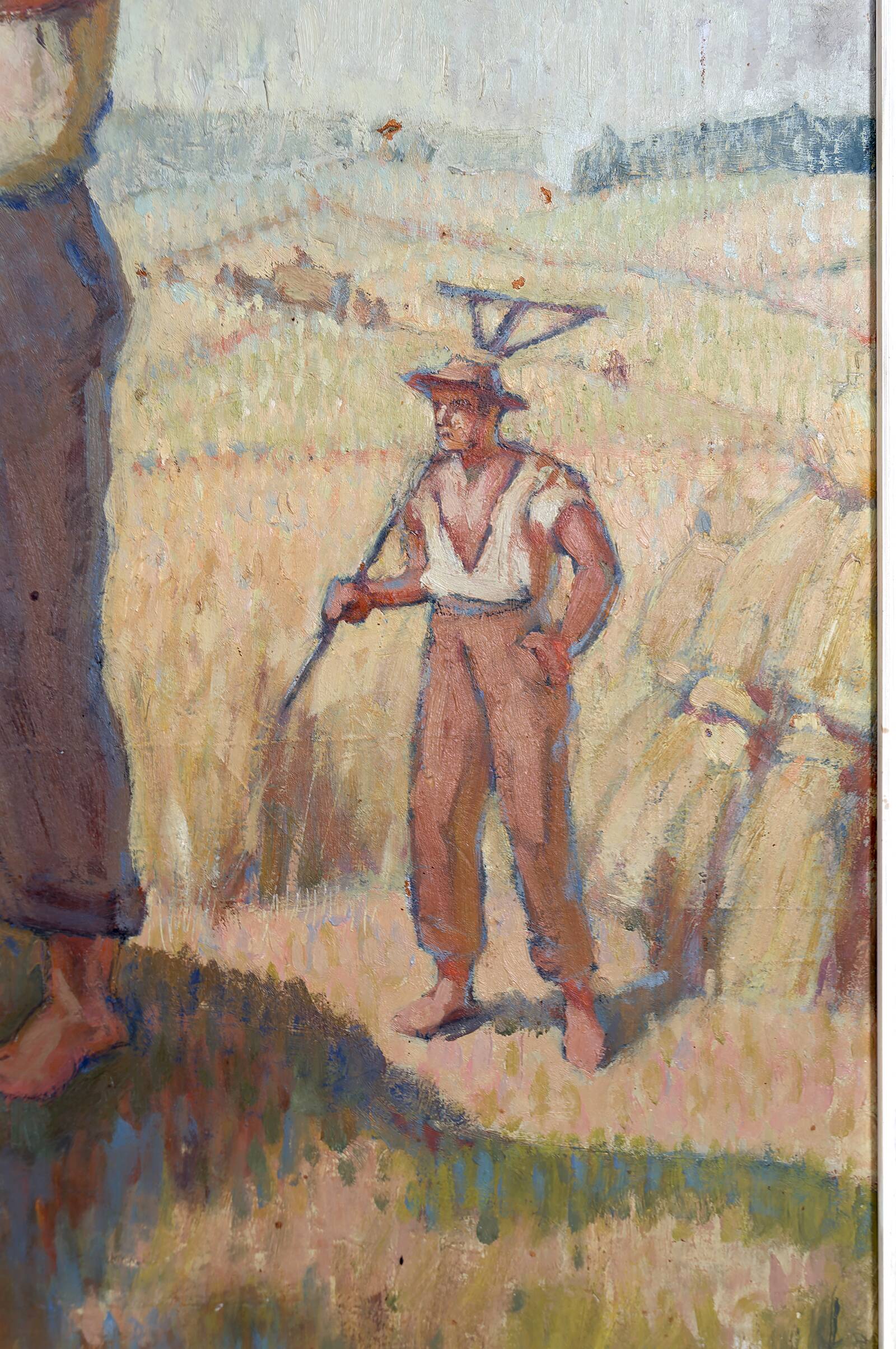 Oil on isorel panel – The Harvesters at Rest c. 1930–1940
