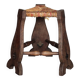 Wood and rush tripod stool, vintage stool, Gothic style stool