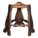 Wood and rush tripod stool, vintage stool, Gothic style stool