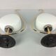 2 lampes arlus opaline et laiton 1960