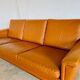 Mid-century vintage Danish 3-person sofa in cognac leather by Nili Stoppmøbler