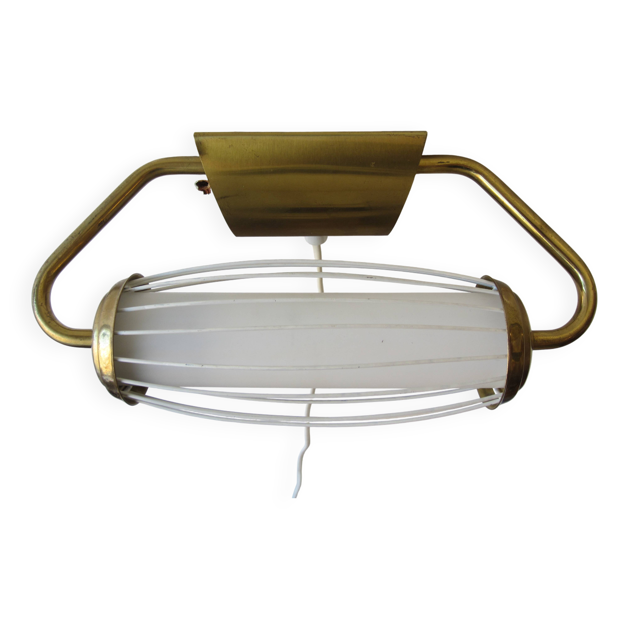 Scandinavian wall lamp in glass and brass