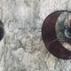 Pair of round sconces in plexigas and chrome metal  1970