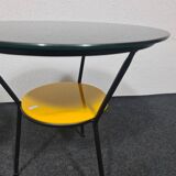 Pair of vintage glass topped side tables