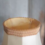 Pair of bronze lamps with fabric shades, bedside lamp.