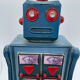 Old robot - metal/painted sheet - tin toys style - vintage