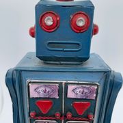Robot ancien - métal/tôle peint - style tin toys - vintage