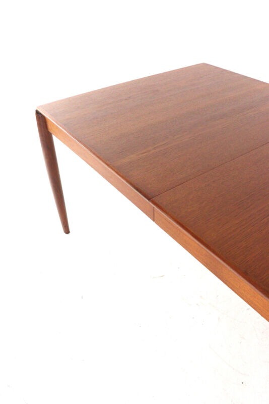 XL extendable rectangular dining table in teak by H.W. Klein for Bramin