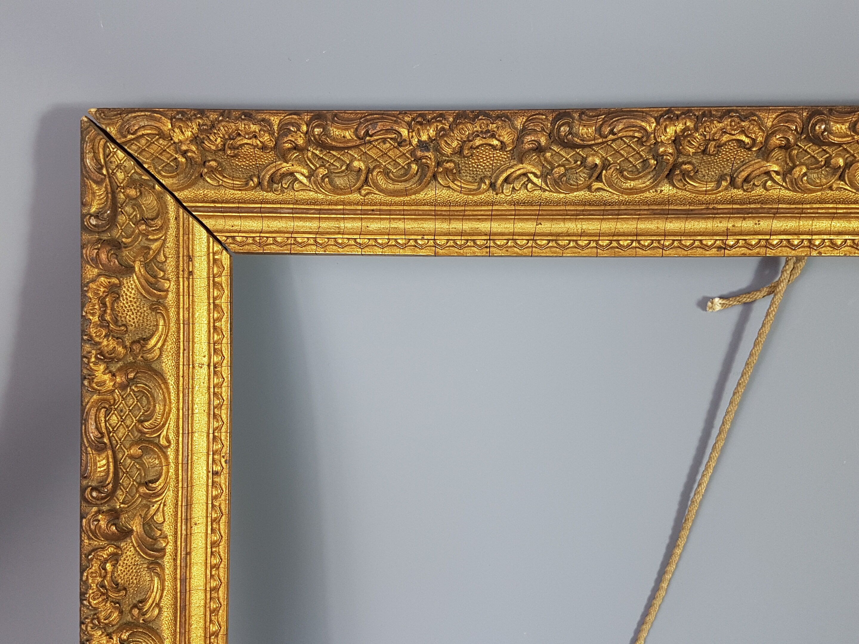 Old wooden frame - golden stucco period 1900 66x50cm, leaf 57x41 cm S26