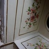 Italian hand-painted Console Table with Mirror and floral painting