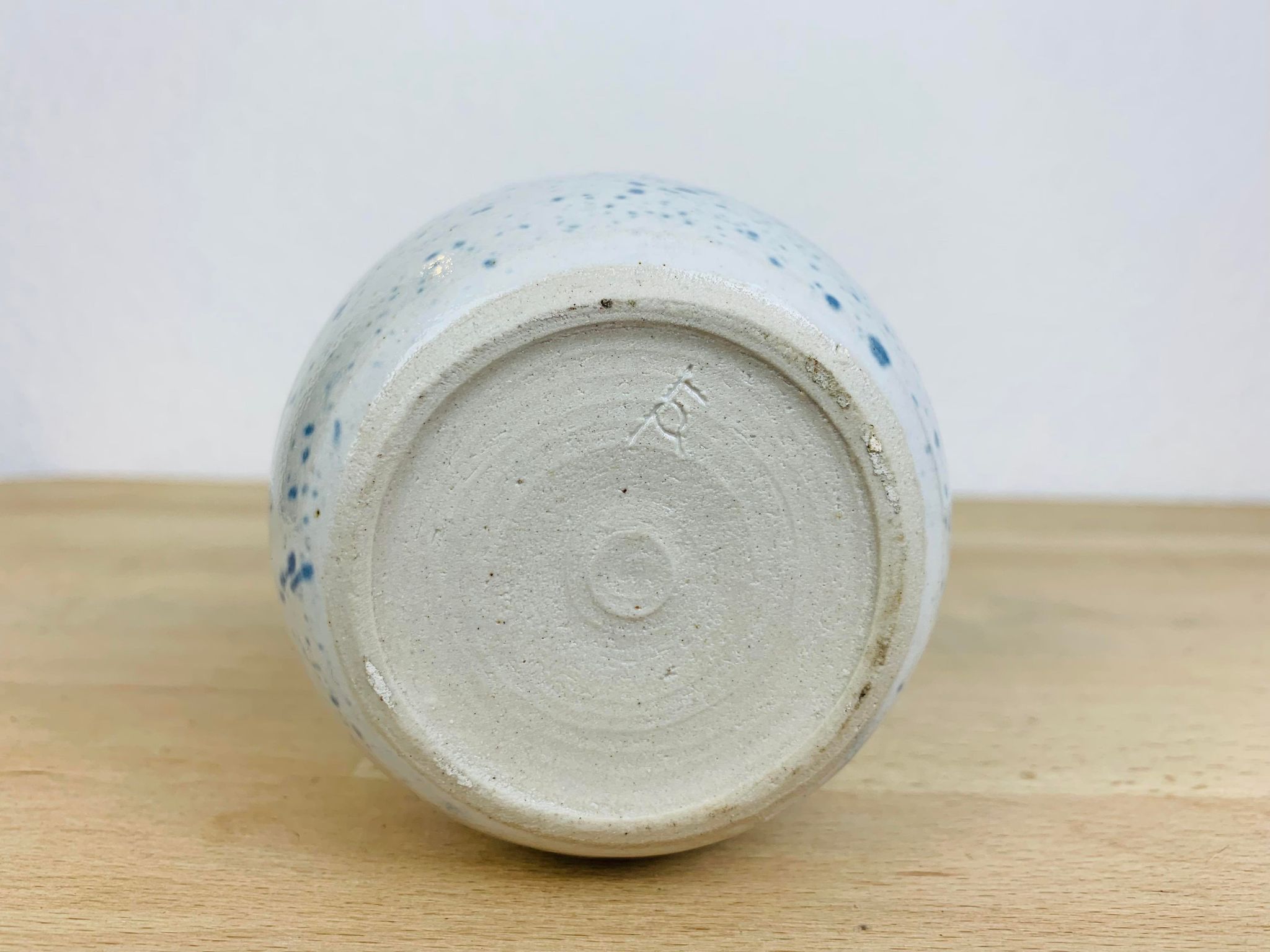Vintage blue ceramic vase