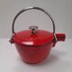 The Staub red enamelled cast iron teapot.