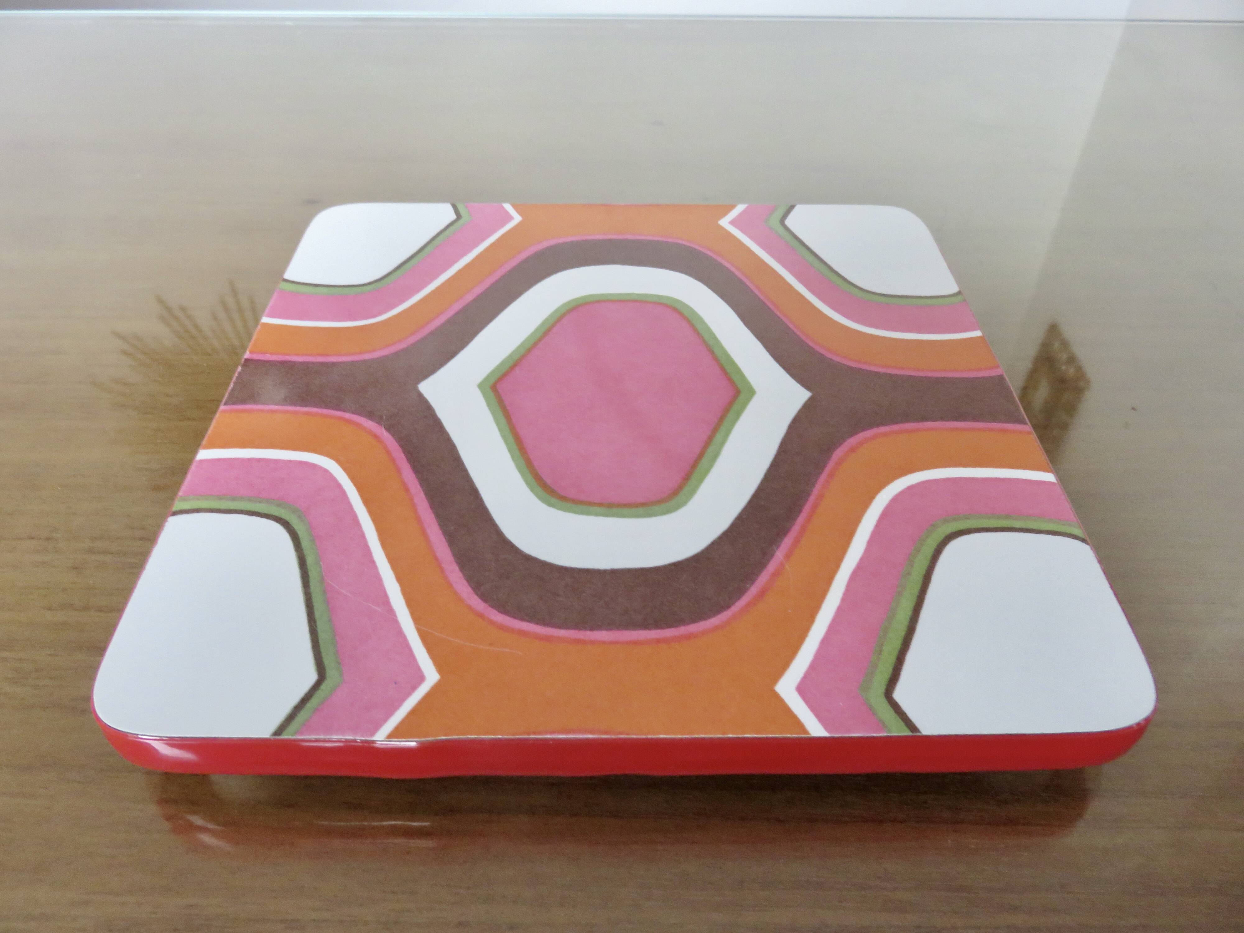 Formica trivet with psychedelic pattern 1970