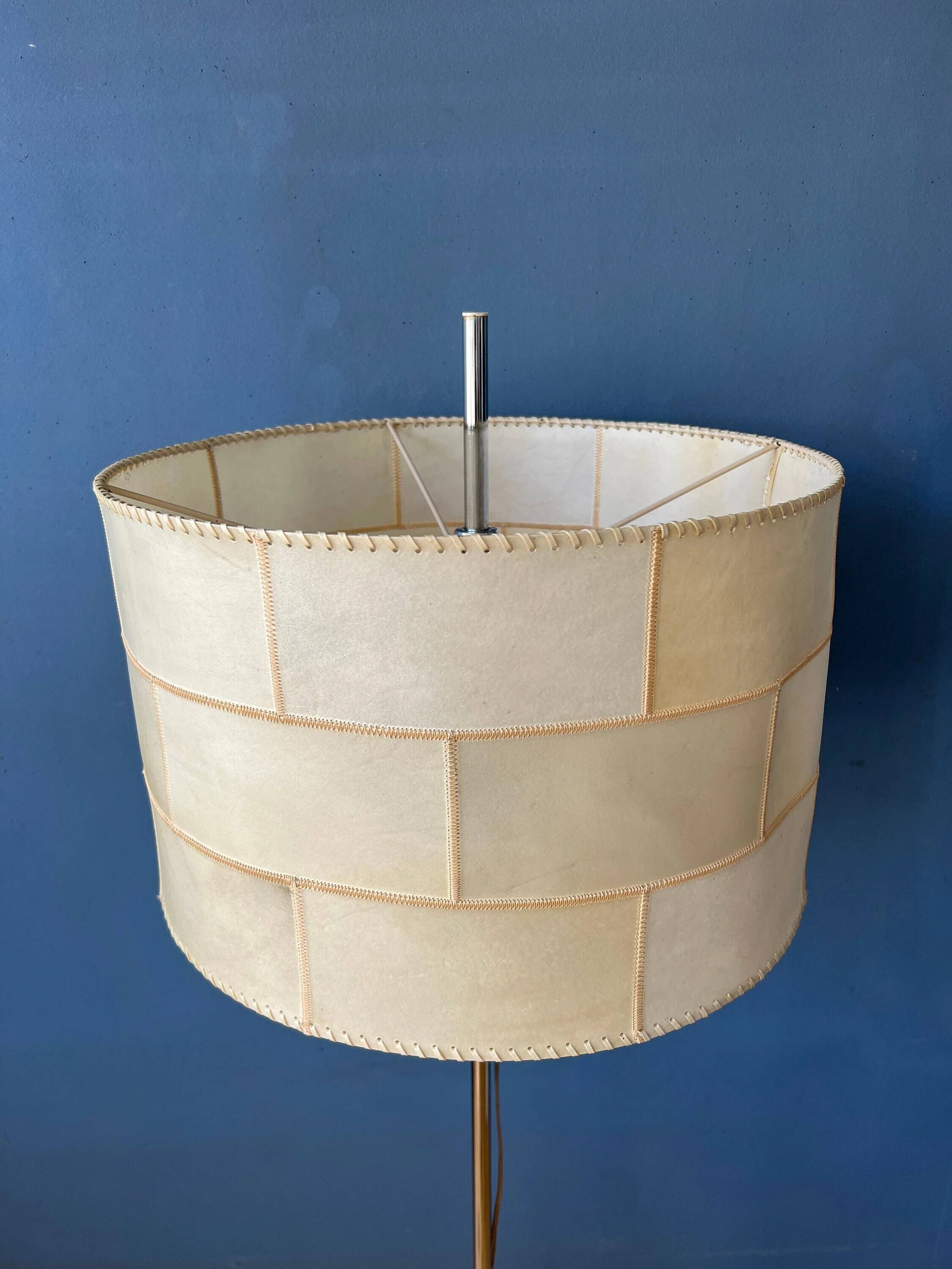 Mid Century Staff Leuchten floor lamp in leather