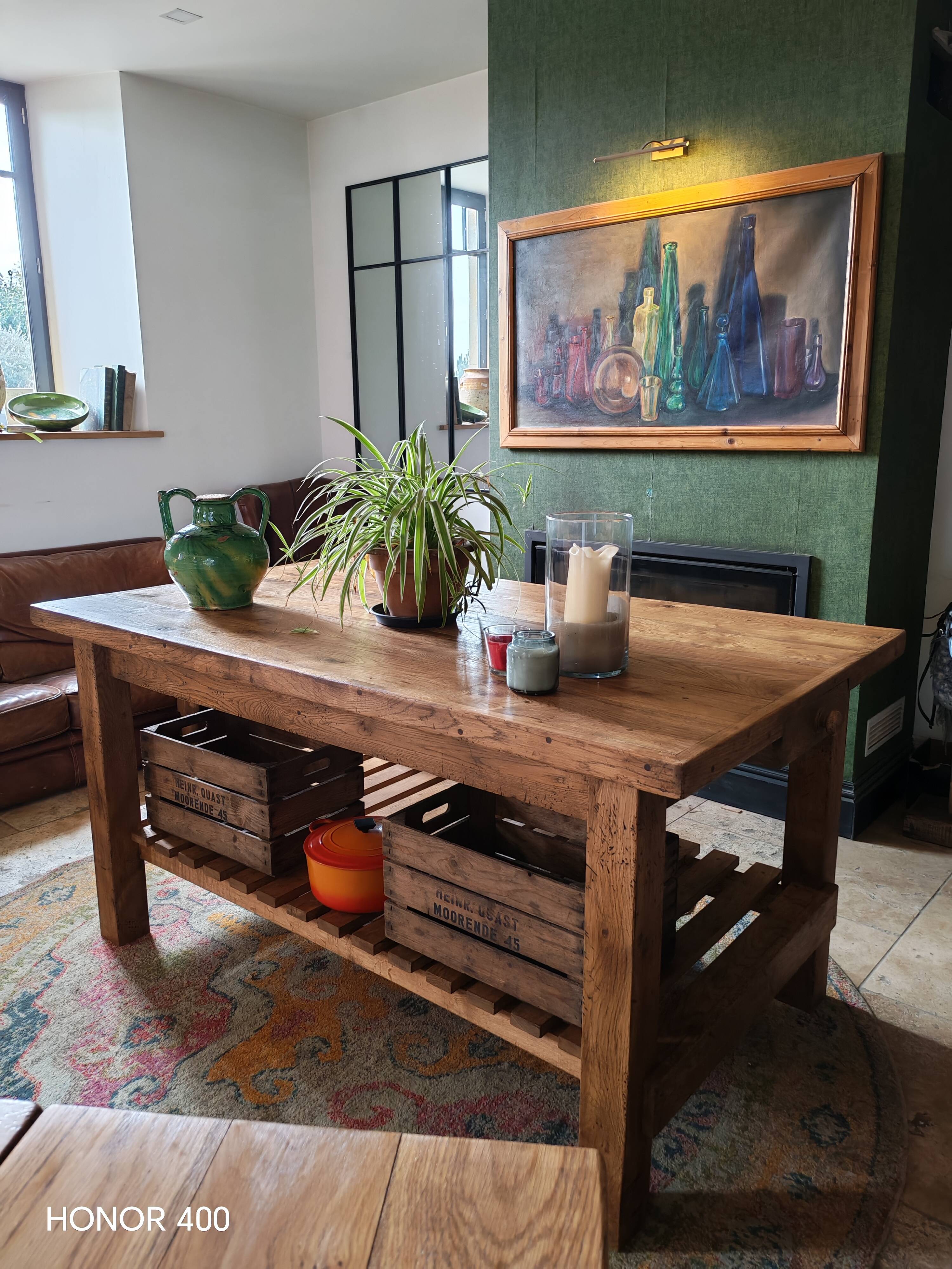 XXL solid oak kitchen island/worktop 180 x 105