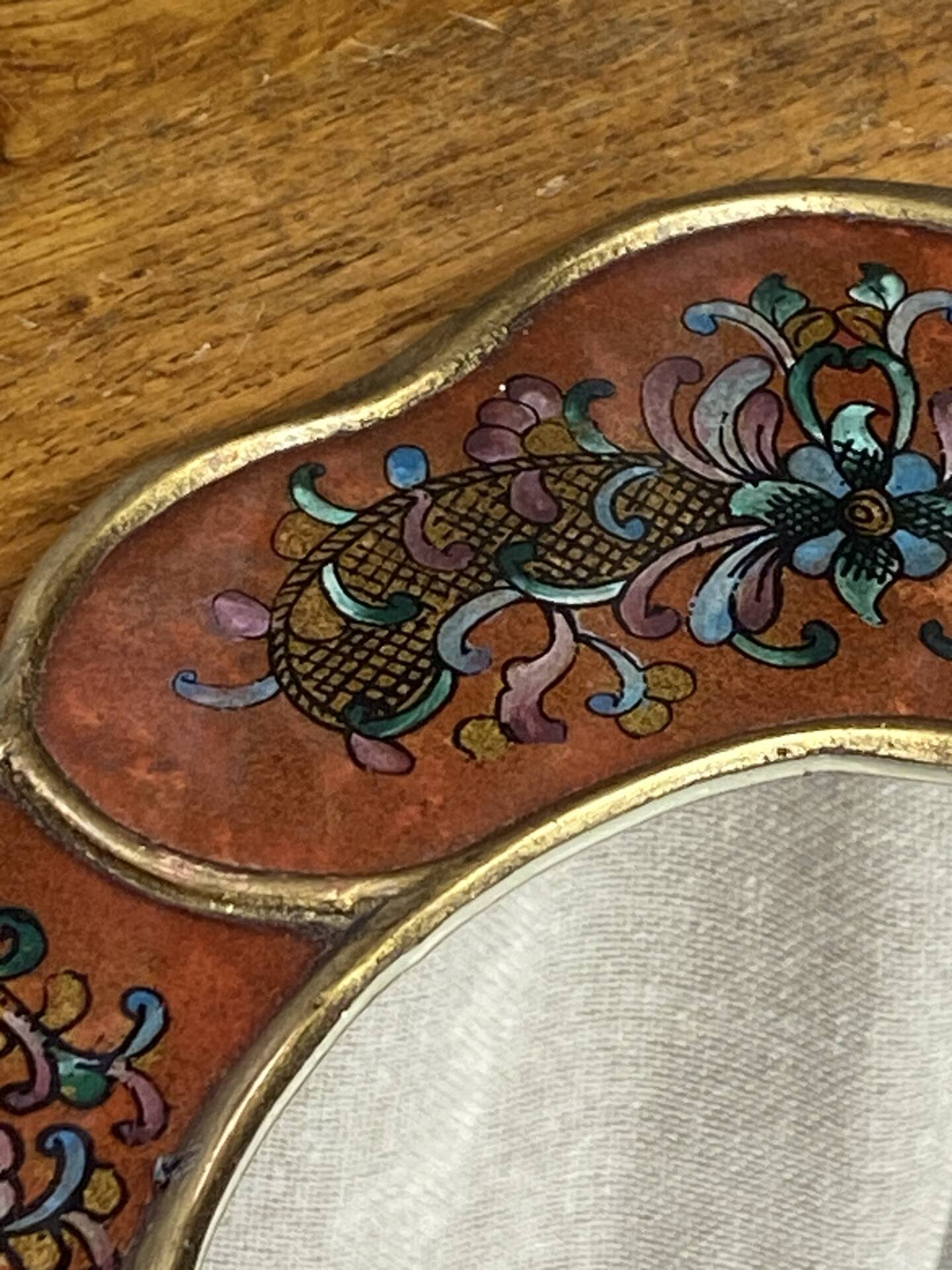 Miroir péruvien en bois et verre