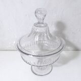vintage glass covered candy box