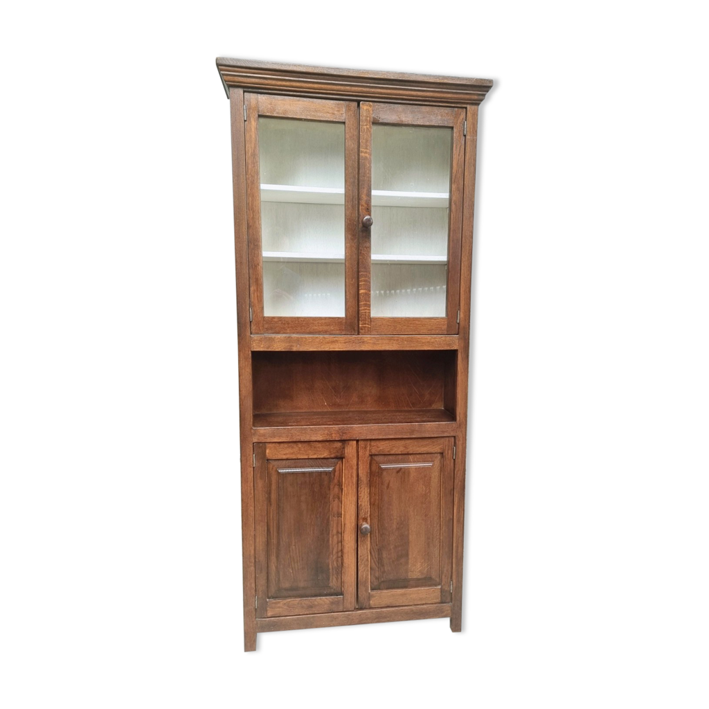 Armoire ancienne vitrine armoire de cuisine en chêne Selency