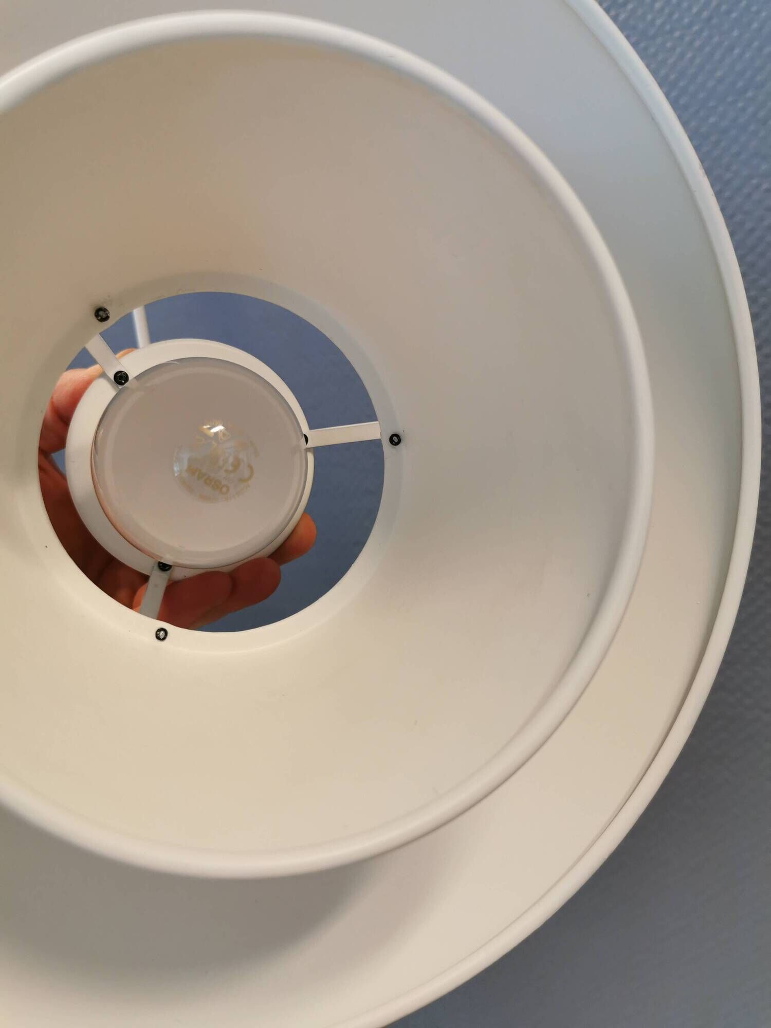 Navy hanging lamp, by Utzon for Louis Poulsen Denmark 1960s.