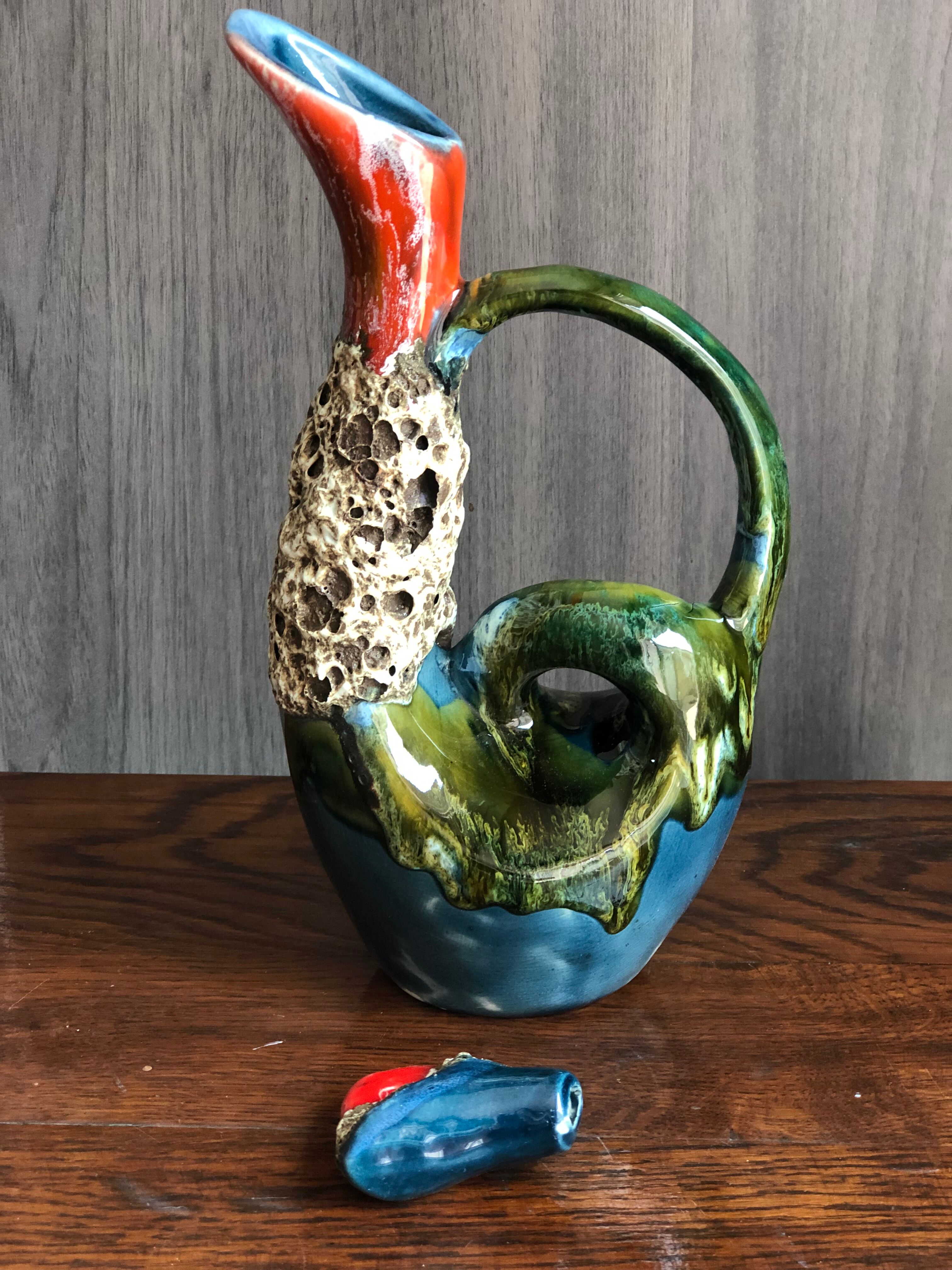 Vintage service style Vallauris called "sea foam" + 8 glasses