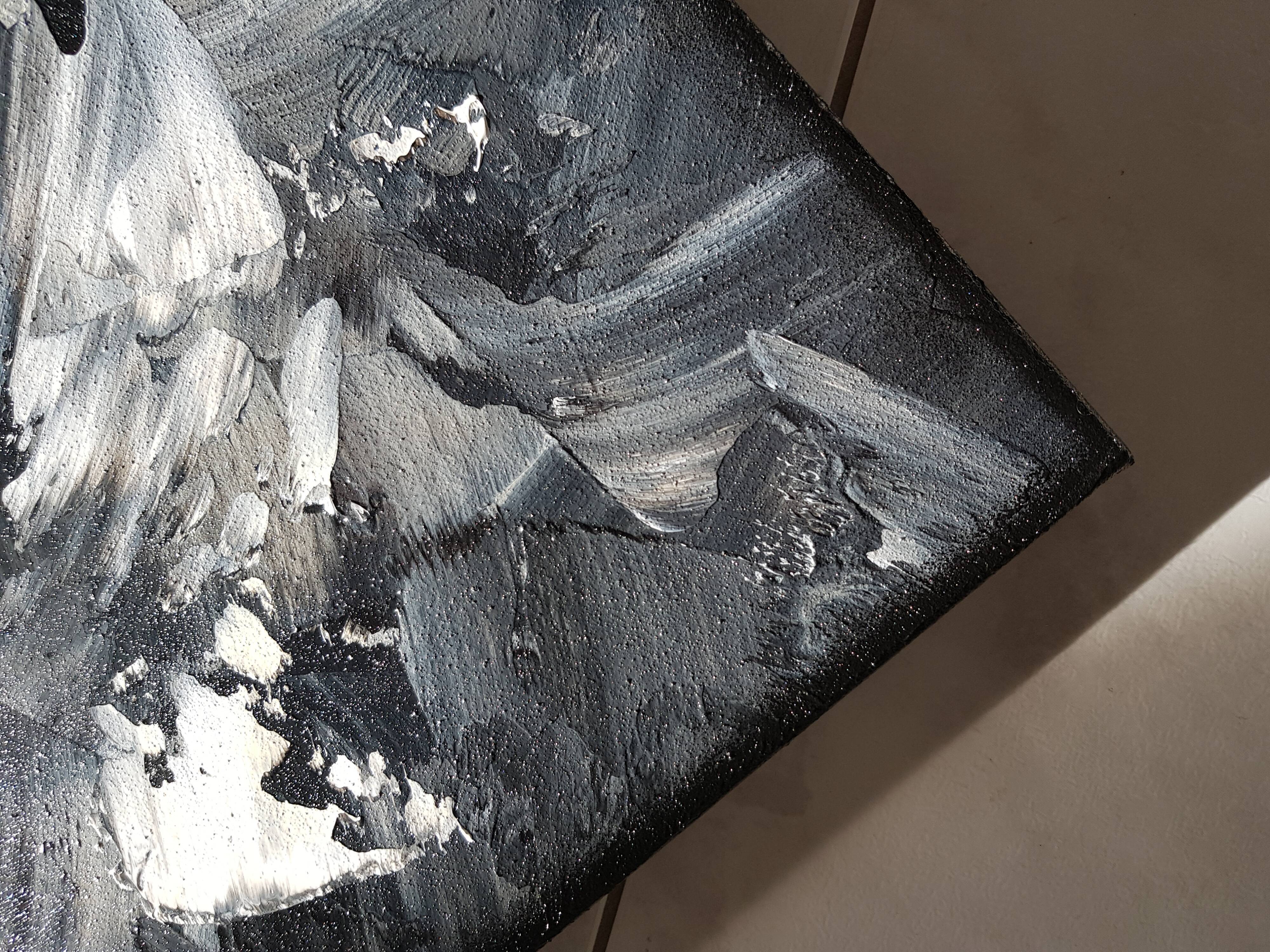 Tableau peinture abstrait "clandestin"