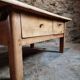 18th-century cherry wood coffee table with two drawers.