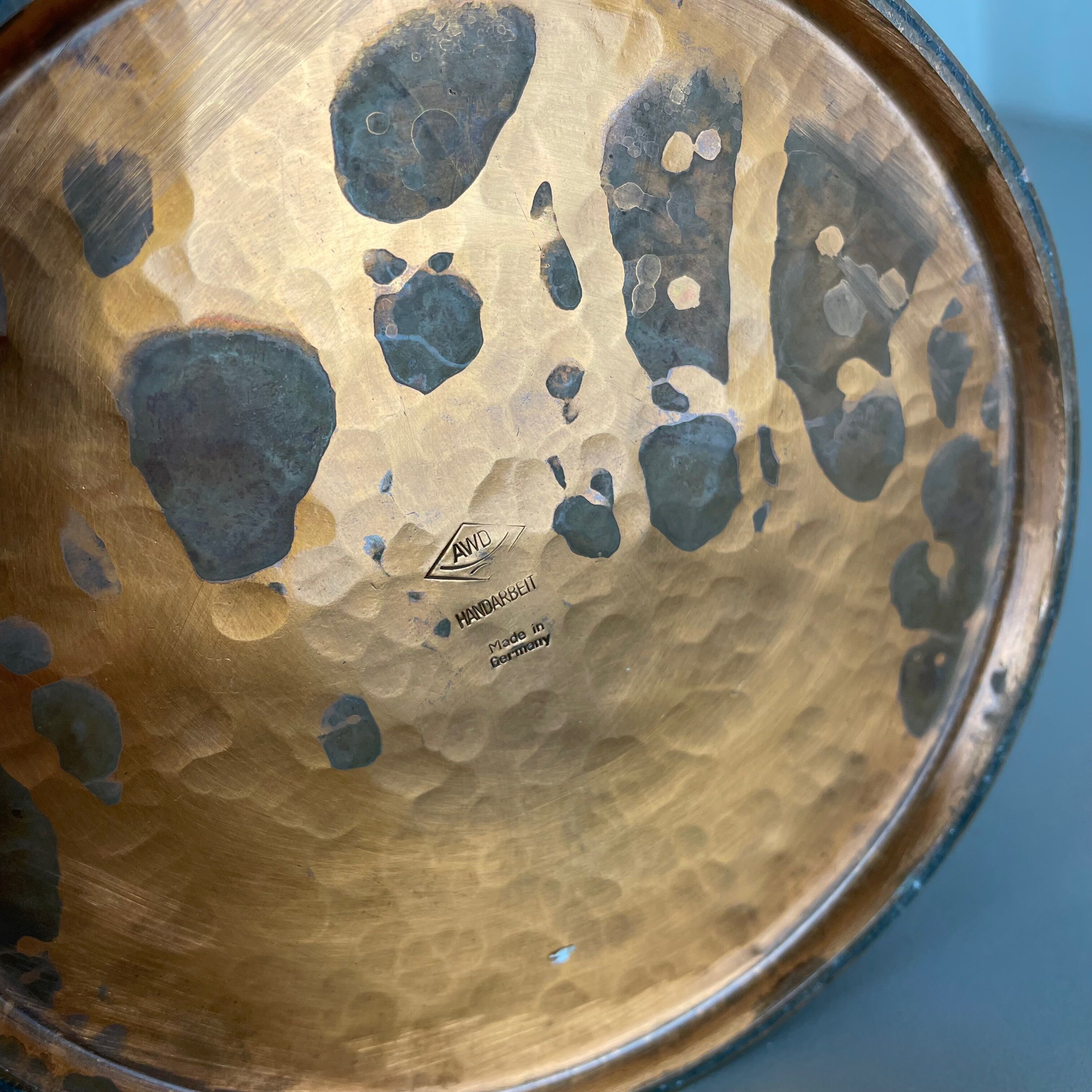 Original Metal Copper Brutalist Hollywood Regency Umbrella Stand Germany, 1970s