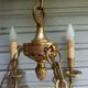 Exceptional bronze chandelier with 6 lights in Louis XIII style, in working condition - 7.5 kg