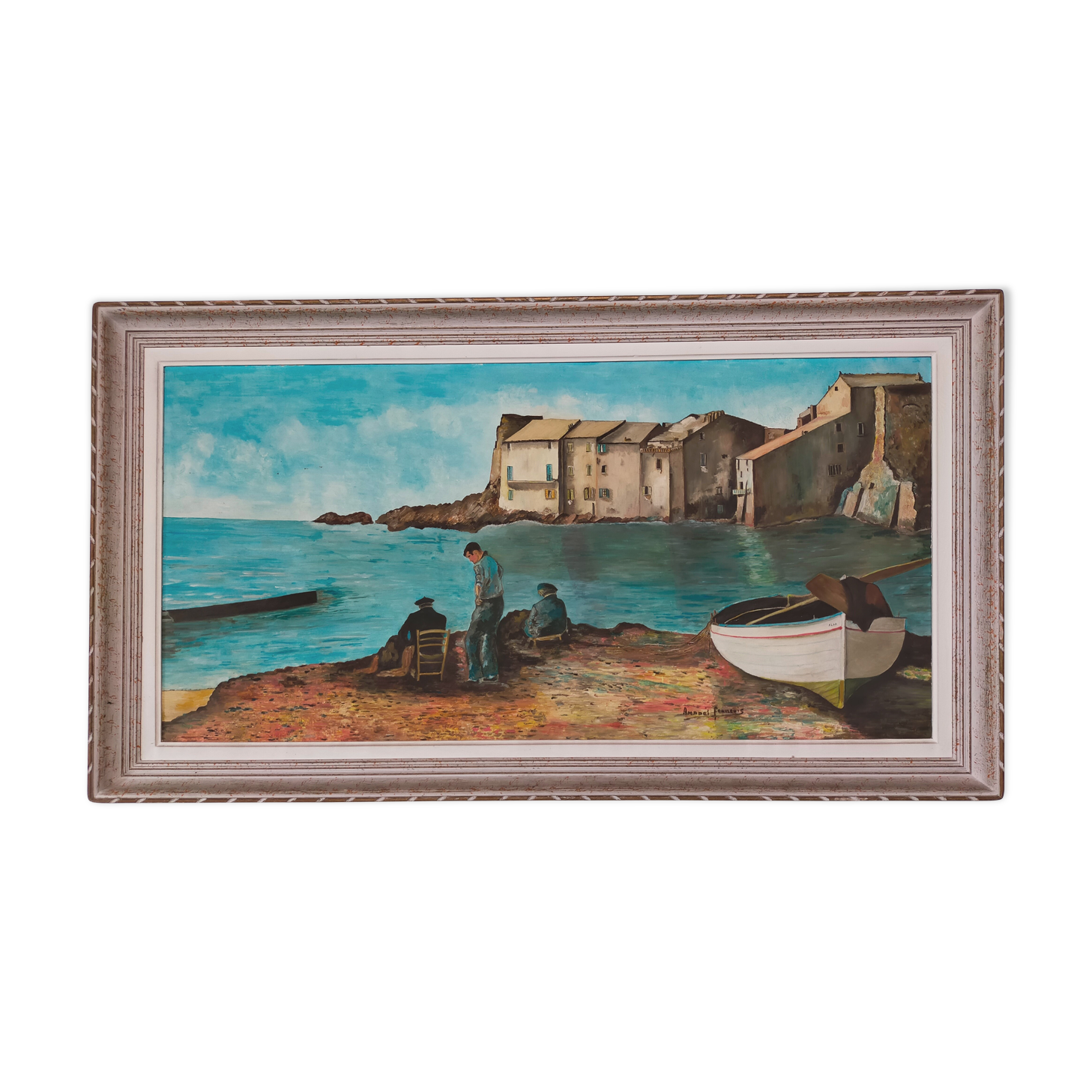 Erbalunga, Corsica oil on panel signed Amadei François
