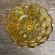 Salad bowl + 6 vintage amber orange moulded glass bowls from the 1970s.